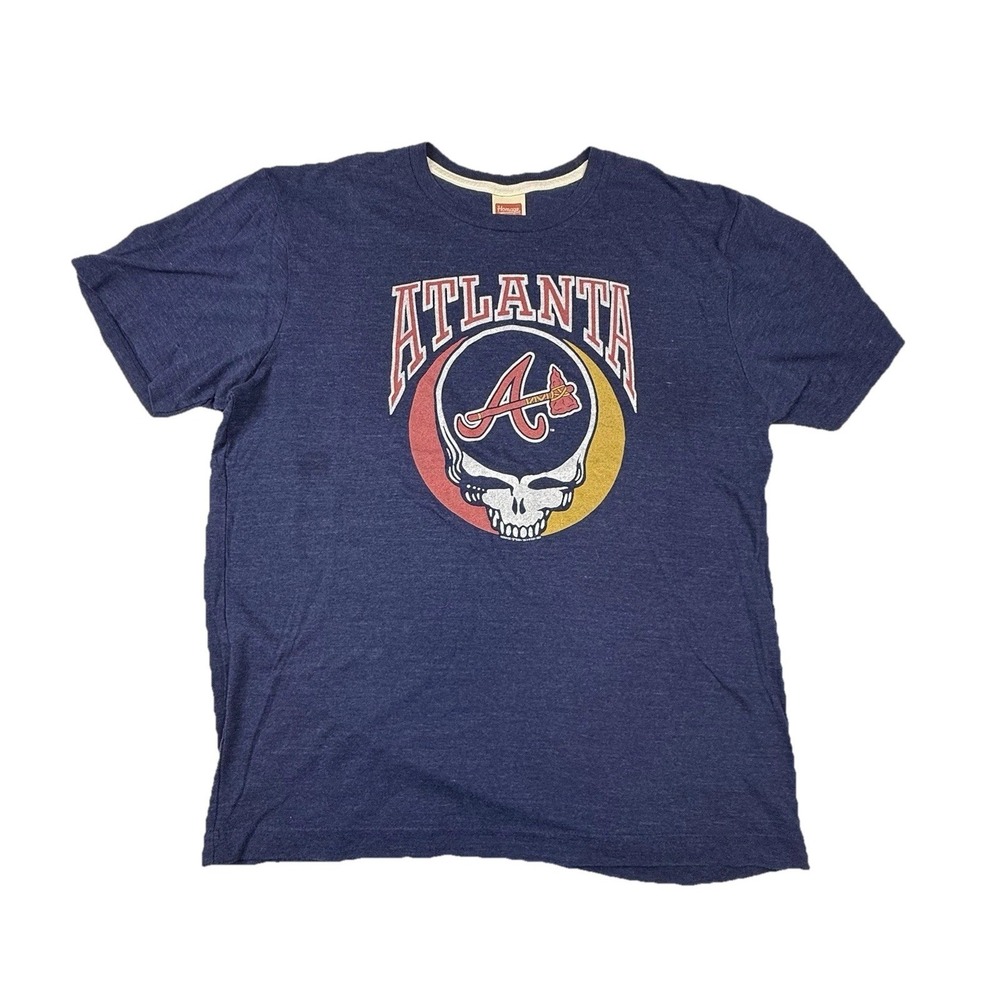 Homage Grateful Dead Atlanta‎ Braves Men's Size Medium T-shirt Tri-Blend Blue